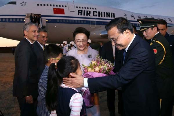 Premier Li arrives in Brazil to start official visit