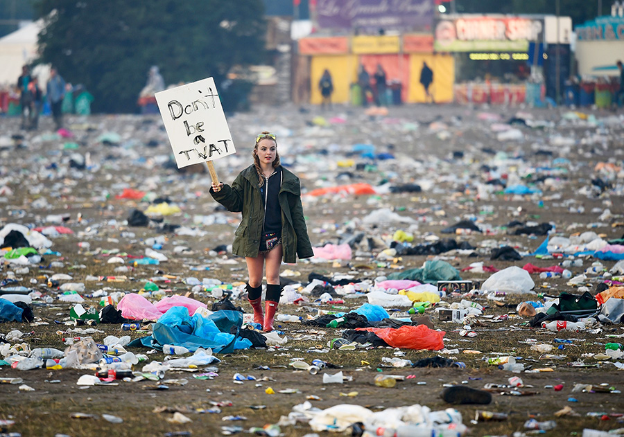 Not so glamorous: Glastonbury ends with sea of rubbish