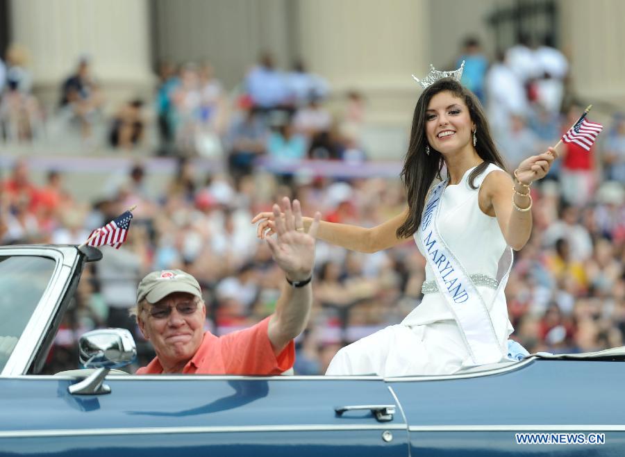 People take part in Independence Day parade in Washington