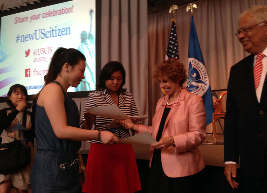 Naturalization ceremony at New York Public Library