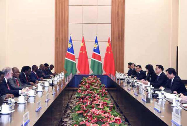 Premier Li meets with Namibia's Prime Minister