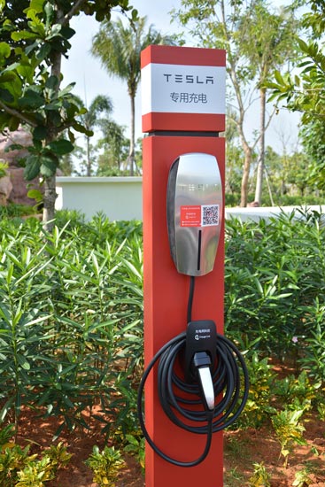 Sanya resort unveils Tesla charging stations