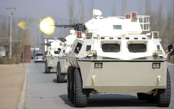 Anti-terror drill staged in NW China