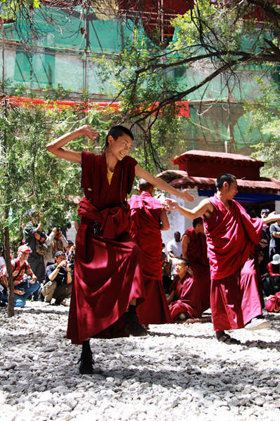 Debating is part of monastic life in Tibet