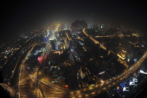 Bird's-eye view of Beijing on New Year's eve