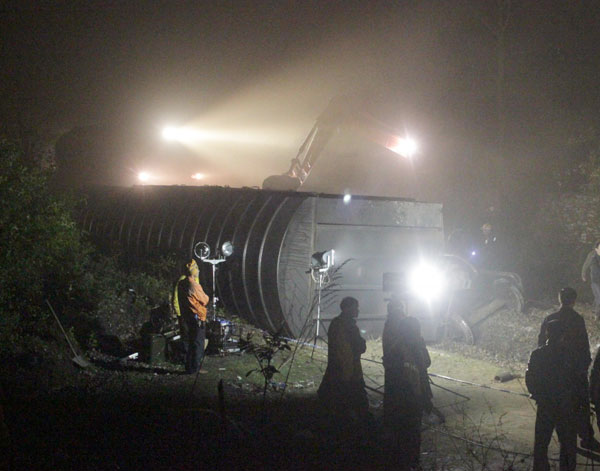 C China mudslide derails freight train