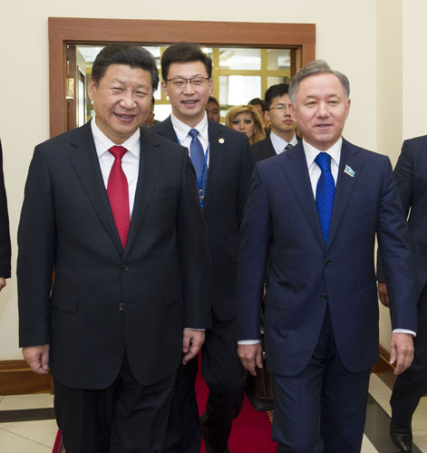 Xi discusses bilateral ties with Kazakh parliament speaker