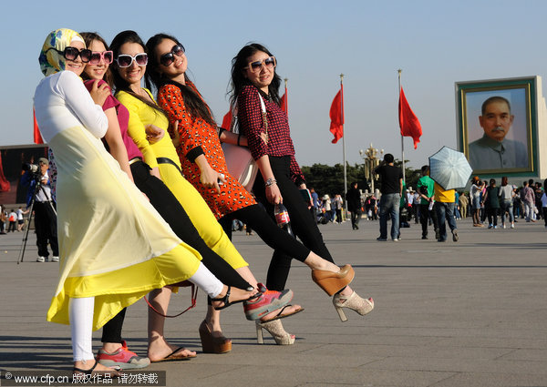 Tian'anmen posing