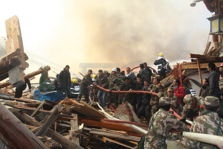 Ancient town in Shangri-la devastated by fire