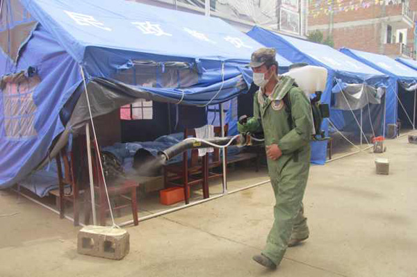 Disinfection conducted in quake-hit Ludian