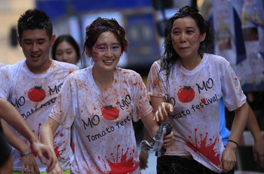 Tomatina joy in Northeast China