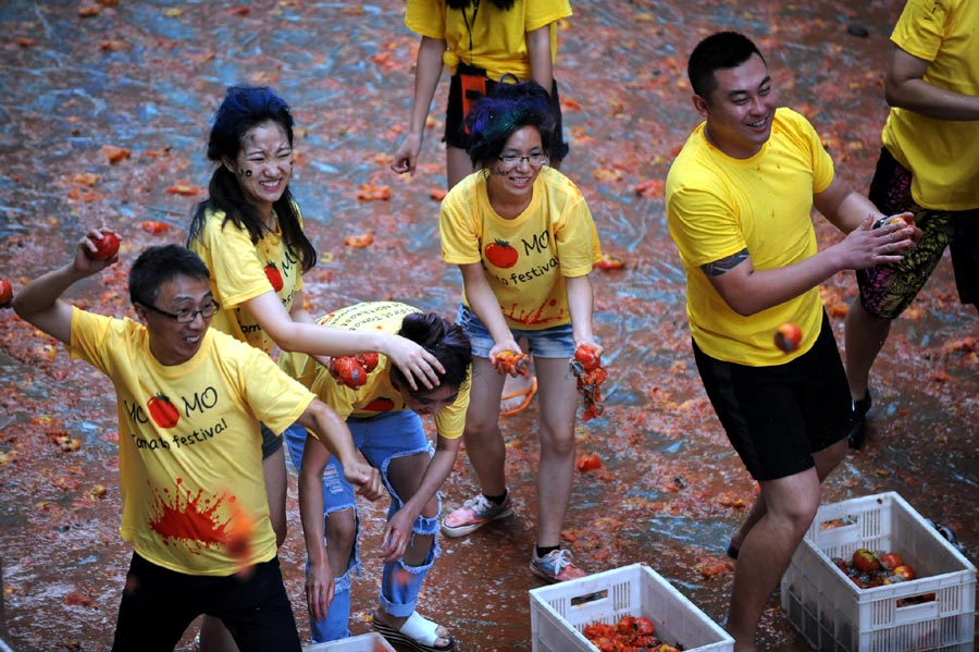 Tomatina joy in Northeast China