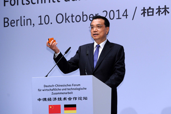 Li pins high hopes on China-Germany cooperation