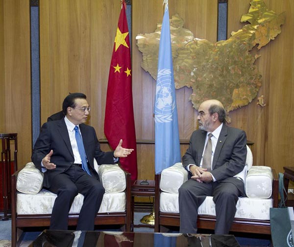 Premier Li meets director-general of UN FAO in Rome