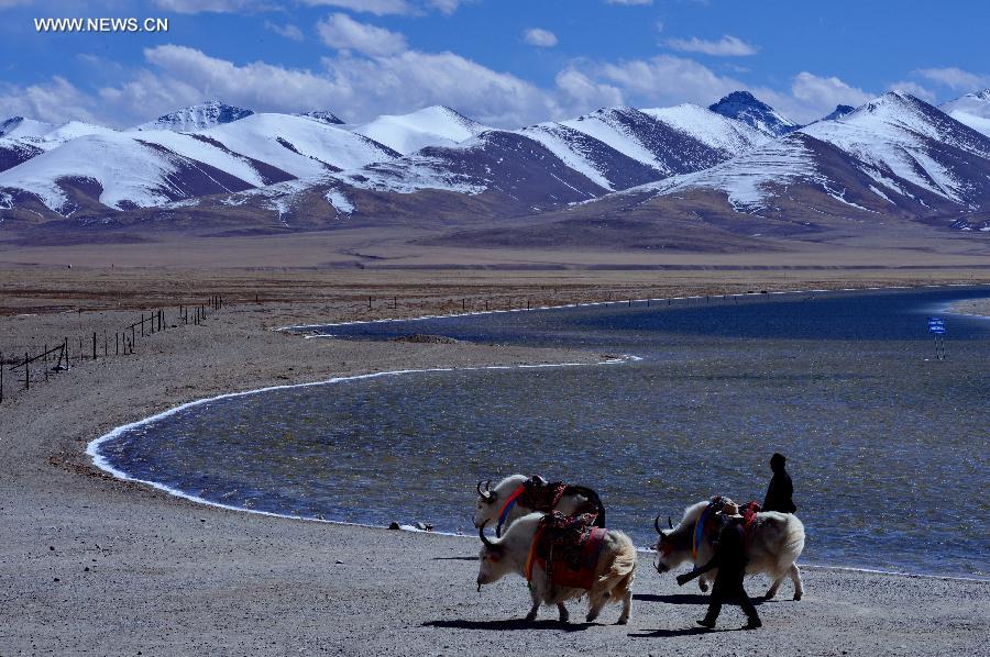 Scenery of Lake Namtso in China's Tibet