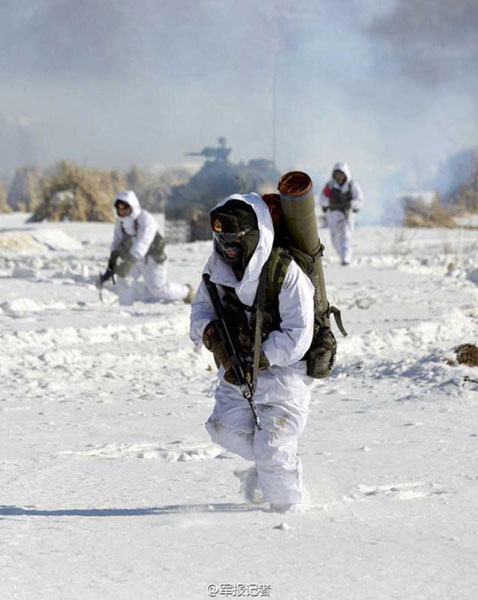 Drill in snowfield tests the combat level of PLA