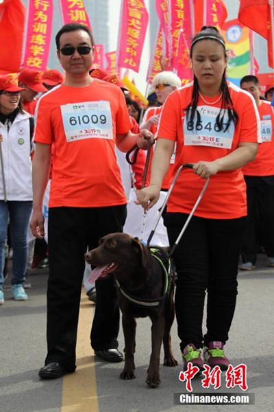 Guide dogs run marathon