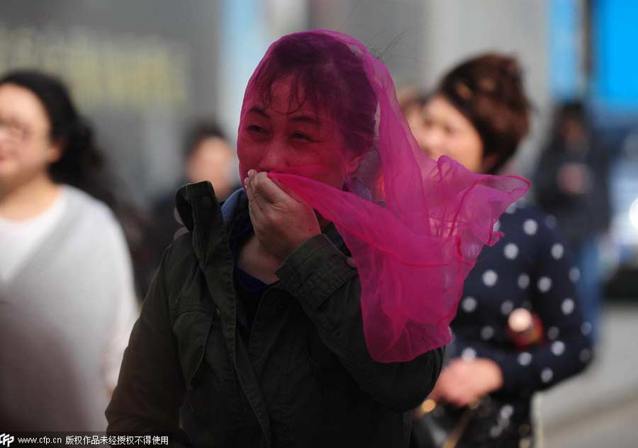 Sandstorm engulfs North China