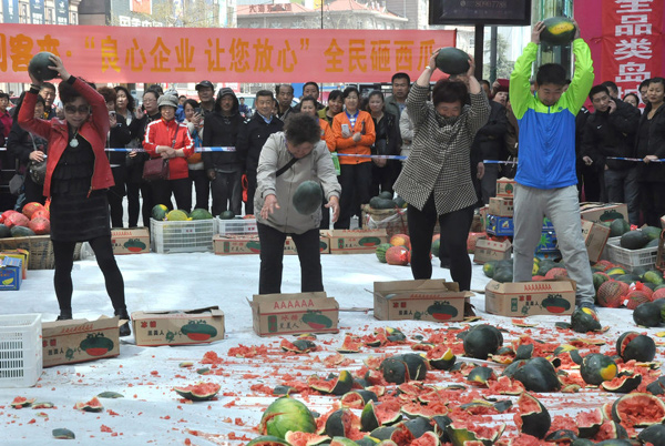 A smashed watermelon is a good melon