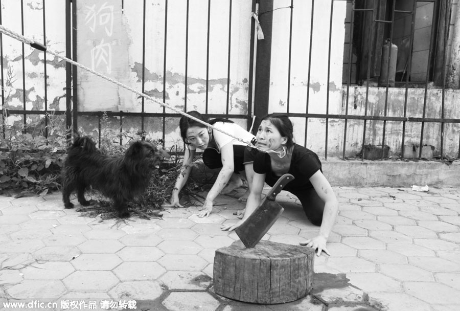 Pole dancers protest animal cruelty