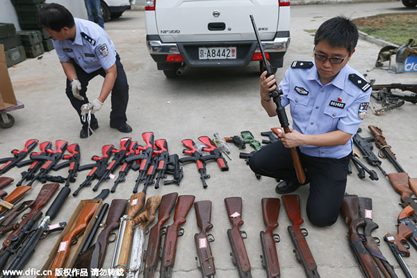 Illegal weapons confiscated in Beijing