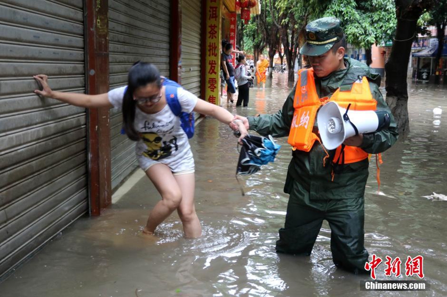 People evacuated after downpour in SW China