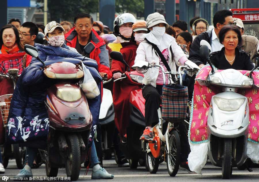 Cold wave sweeps through China