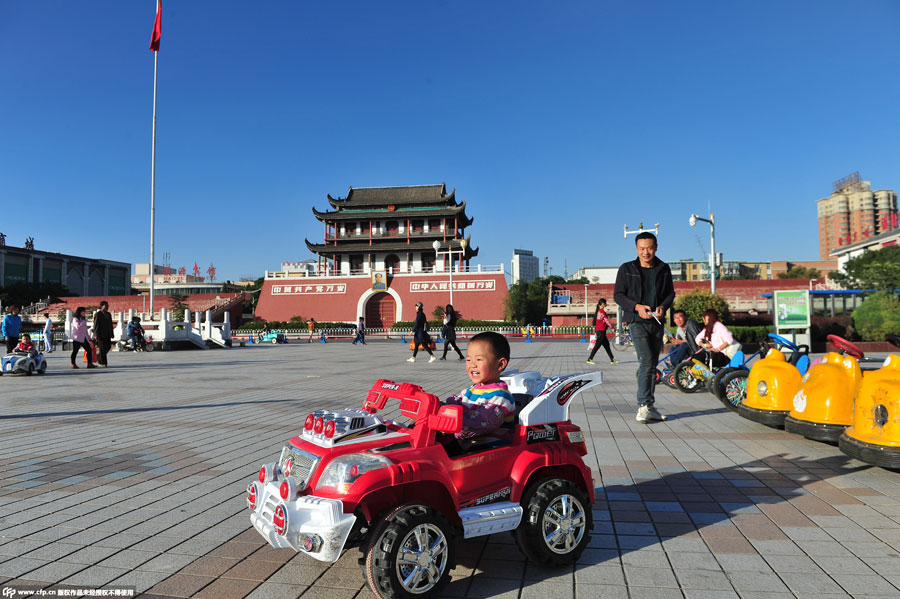 Landmark building inYinchuan resembles Tian'anmen