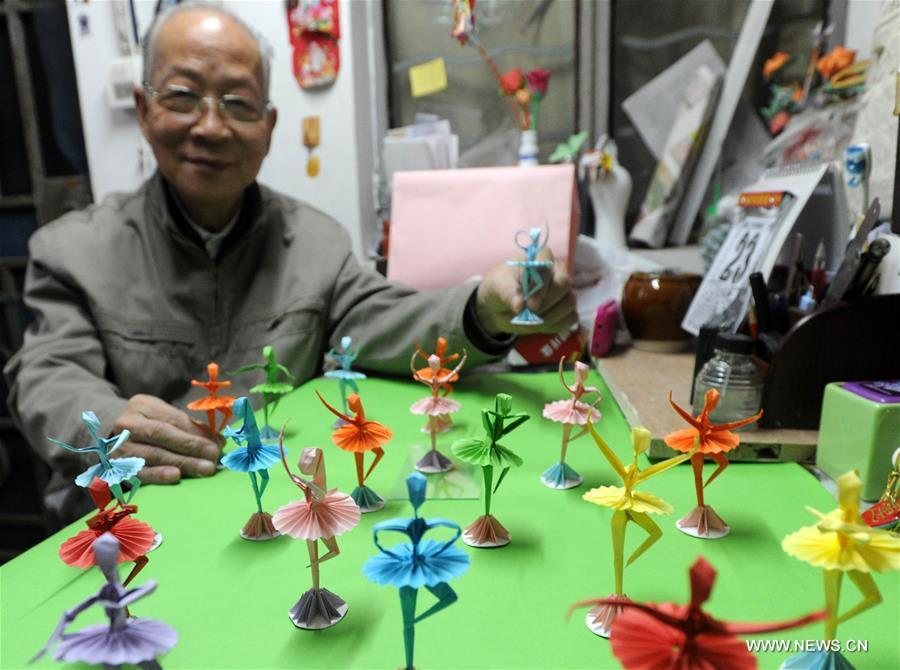 Chinese folk art: origami dancers