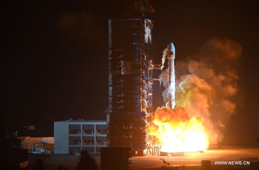 Long March-3C rocket carrying ChinaSat 1C satellite blasts off