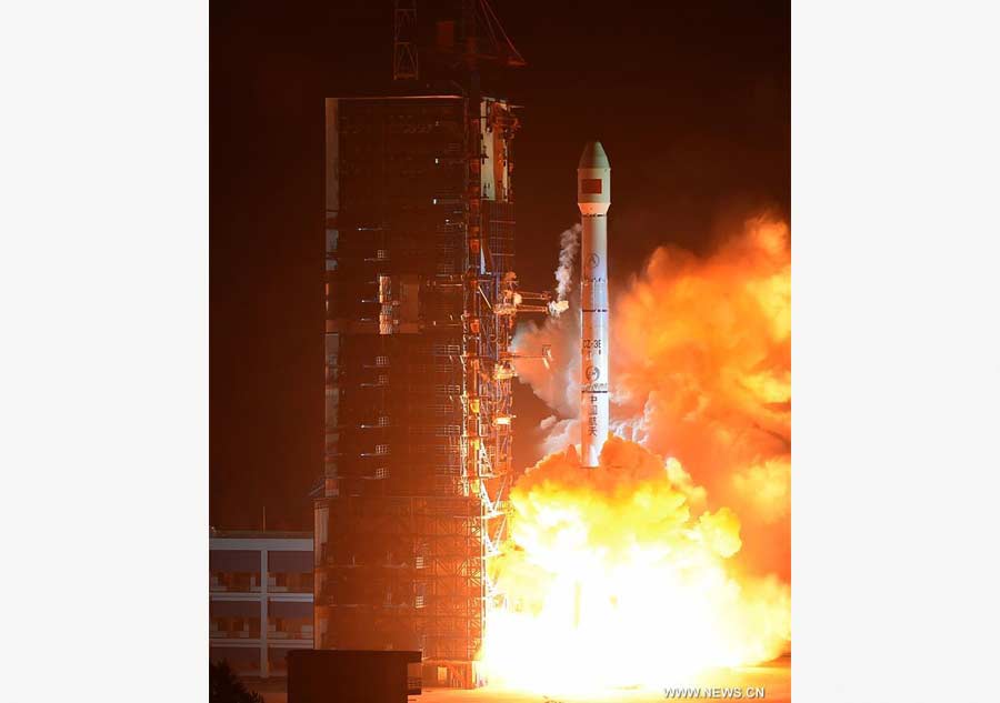 Long March-3C rocket carrying ChinaSat 1C satellite blasts off