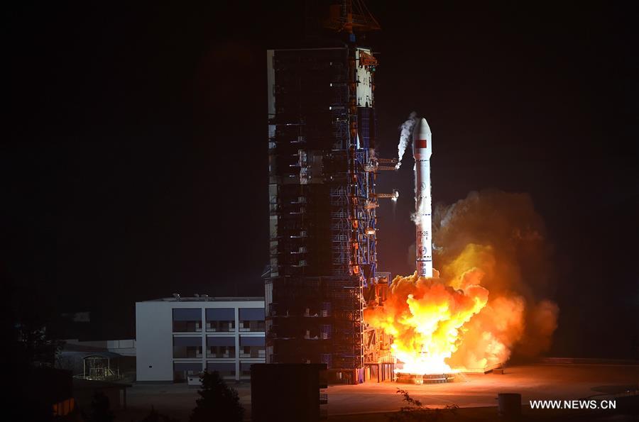 Long March-3C rocket carrying ChinaSat 1C satellite blasts off