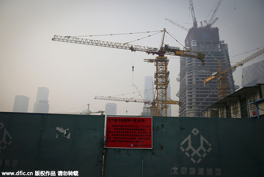 Beijing chokes under red alert smog once again