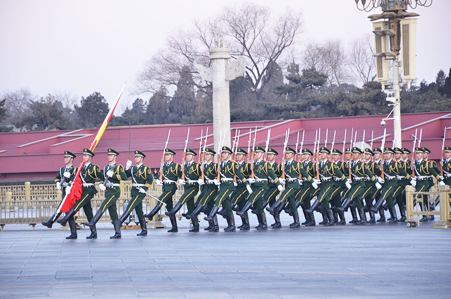 Practice makes perfect for flag party on eve of Year of the Monkey