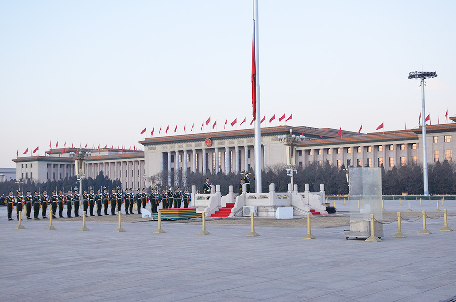 Practice makes perfect for flag party on eve of Year of the Monkey