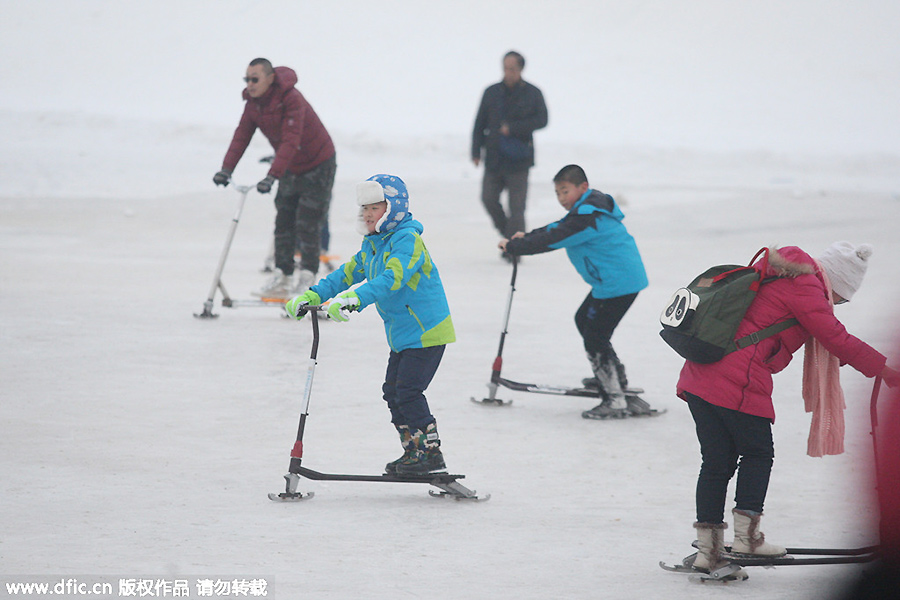 Spectacular Harbin snow sculptures draw holidaygoers