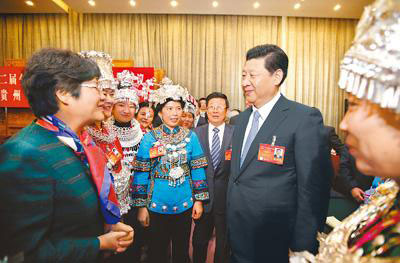 In photos: What Xi said to NPC in the past three years