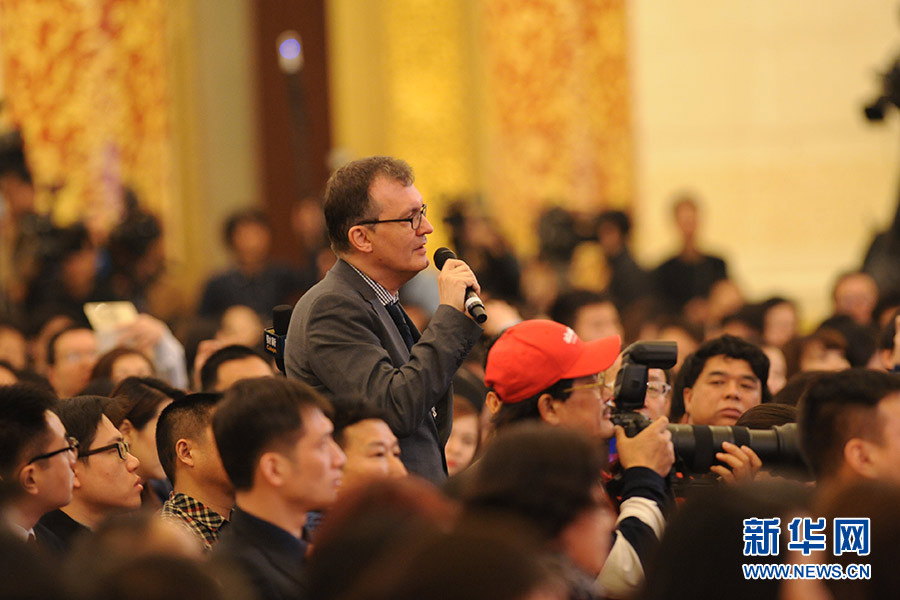 Journalists from around the world at Li's news conference