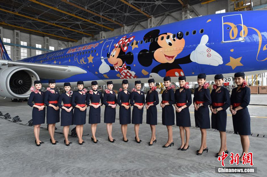 Shanghai unveils Disney-themed plane and station