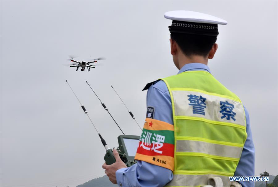 Drones used to monitor traffic during May Day holiday in S China