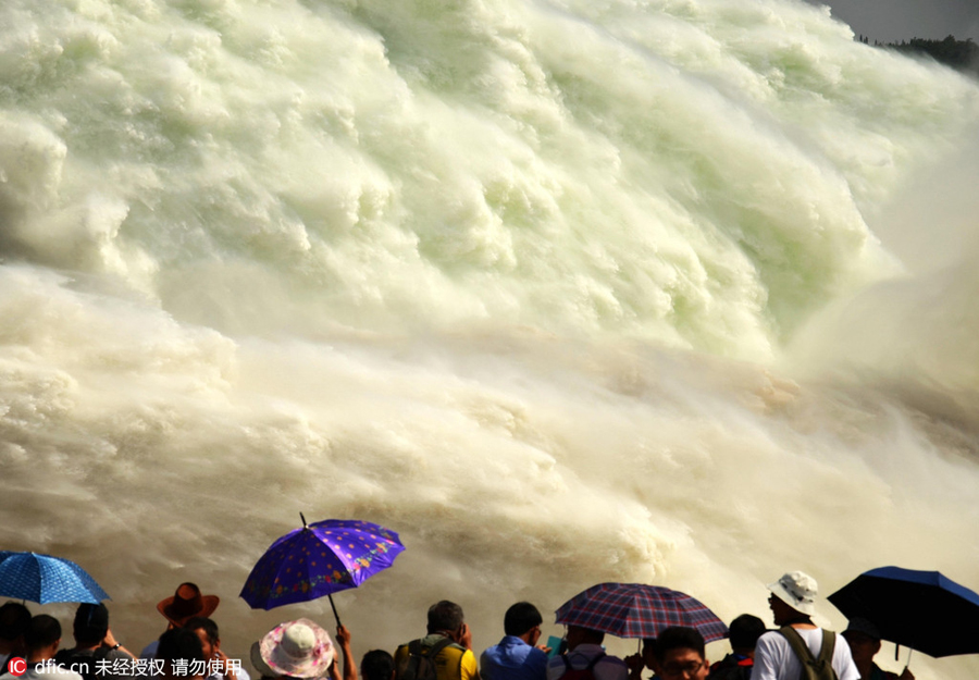 Natural power of Yellow River thrills tourists