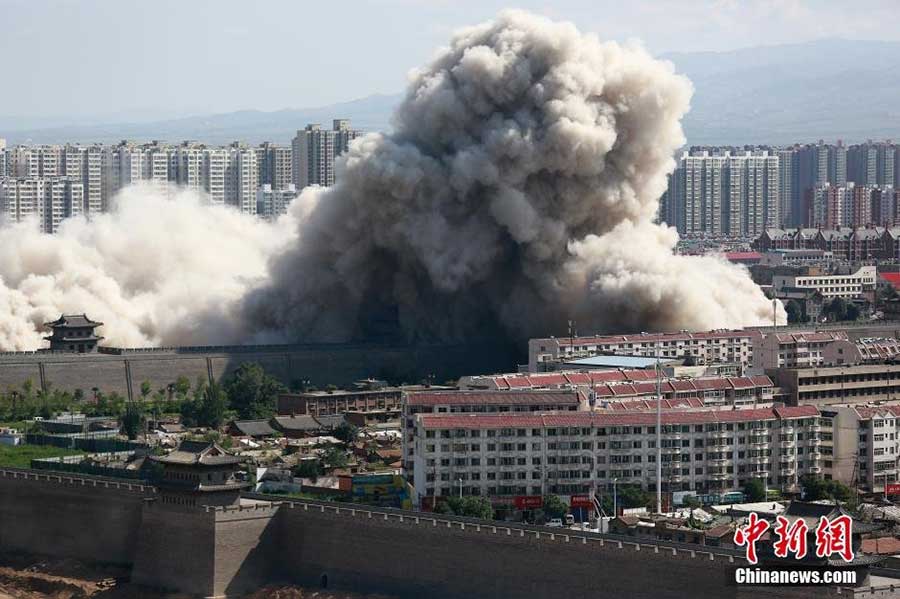 Out with the new: Skyscraper demolished outside ancient city