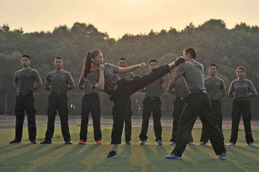 Kickboxing and throwing punches: Welcome to flight security training