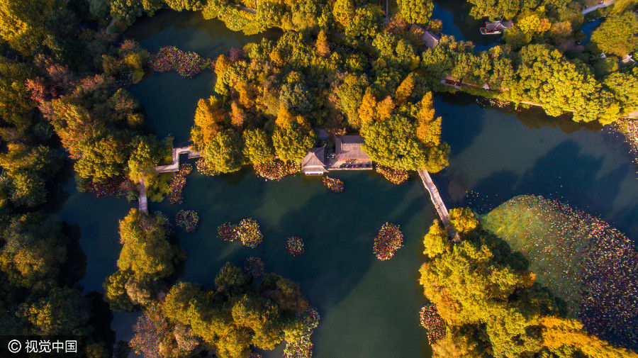 West Lake in riot of colors after winter rain