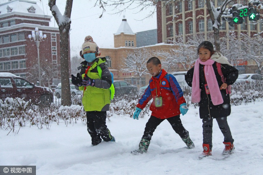 Snow storm hits Xinjiang