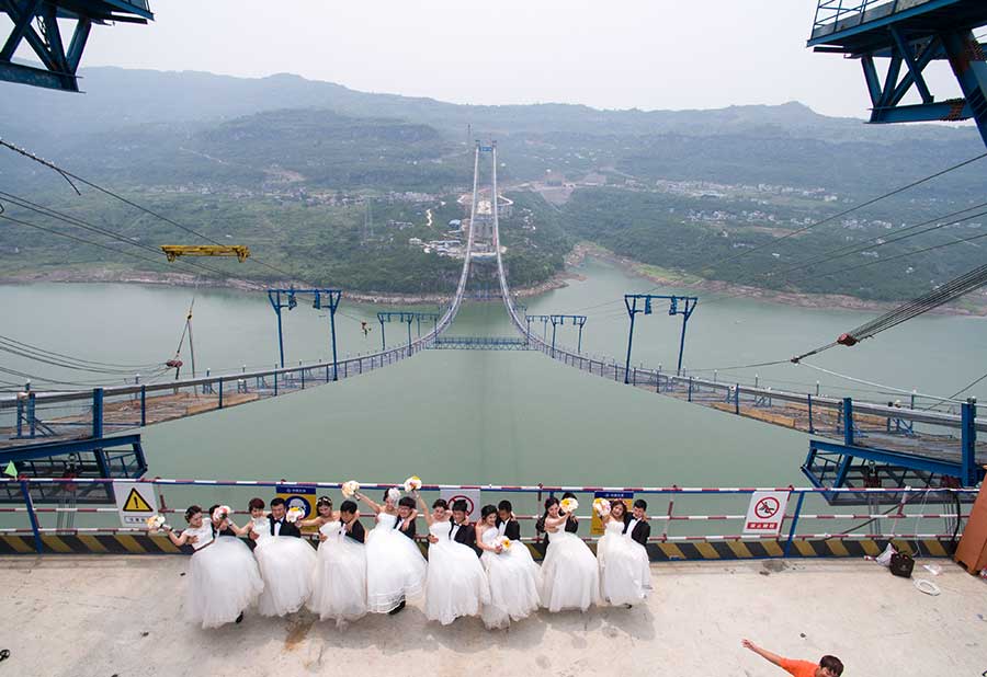 Longest suspension bridge achieves milestone