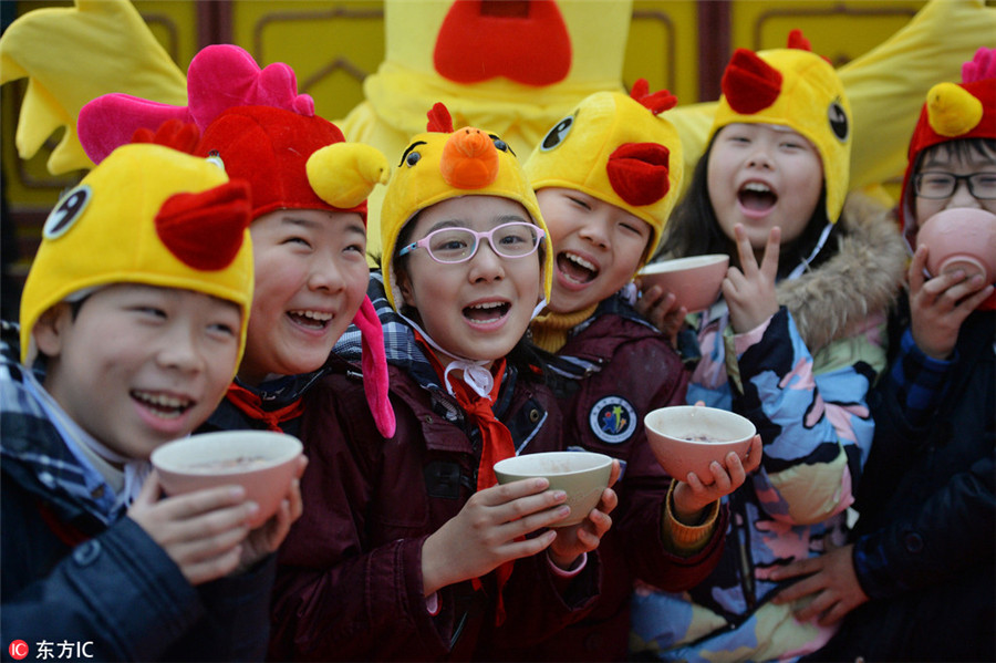 Chinese mark festival with 'eight treasure porridge'