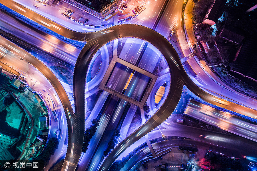 Chongqing overpasses an impressive sight from the air