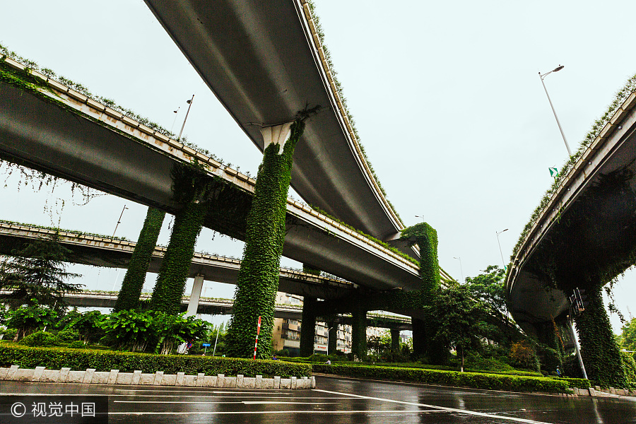 Nanjing overpass an impressive sight from the air