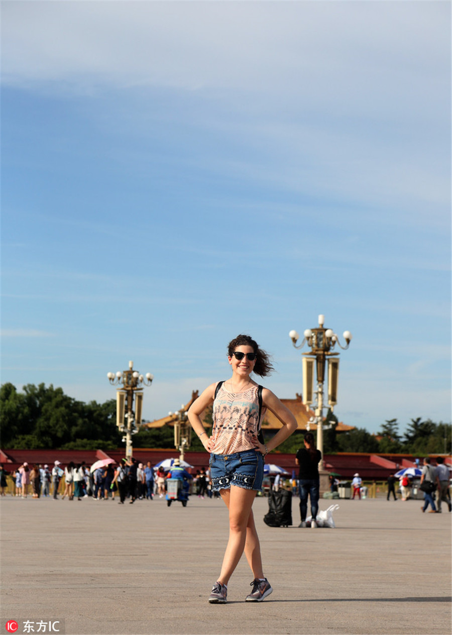 Different shades of Beijing sky: Blue to violet